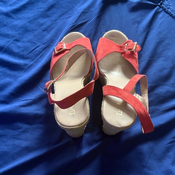 Limelight Red Espadrille Wedge Sandals - Picture 1 of 4